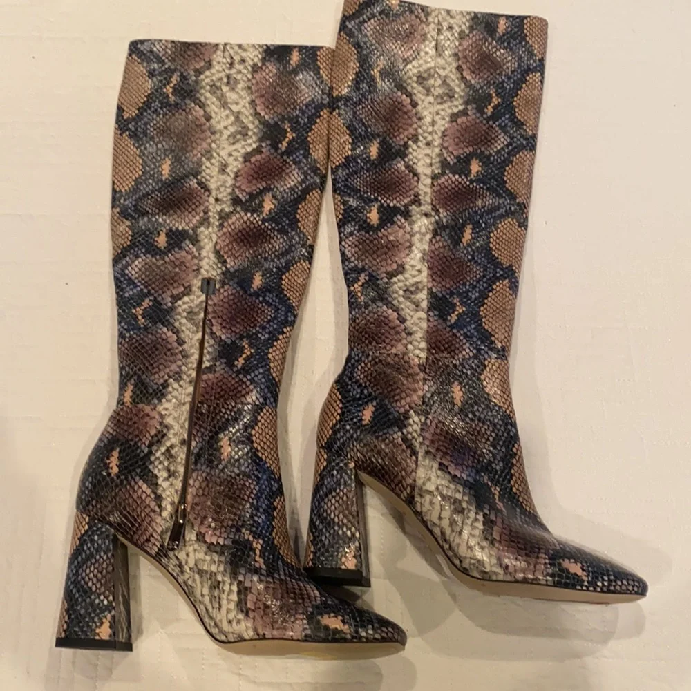 NWT SAM EDELMAN snake print Clarem boots - Picture 5 of 15